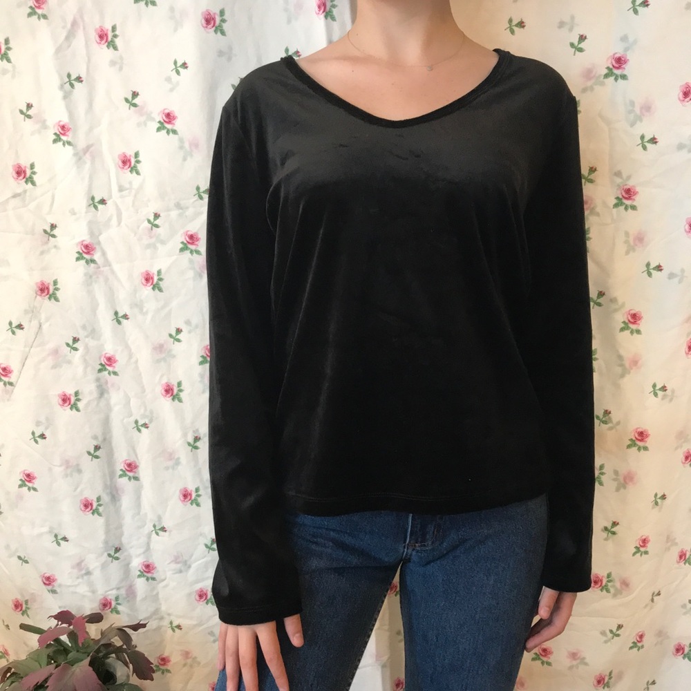 VTG Chaps top in black velvet